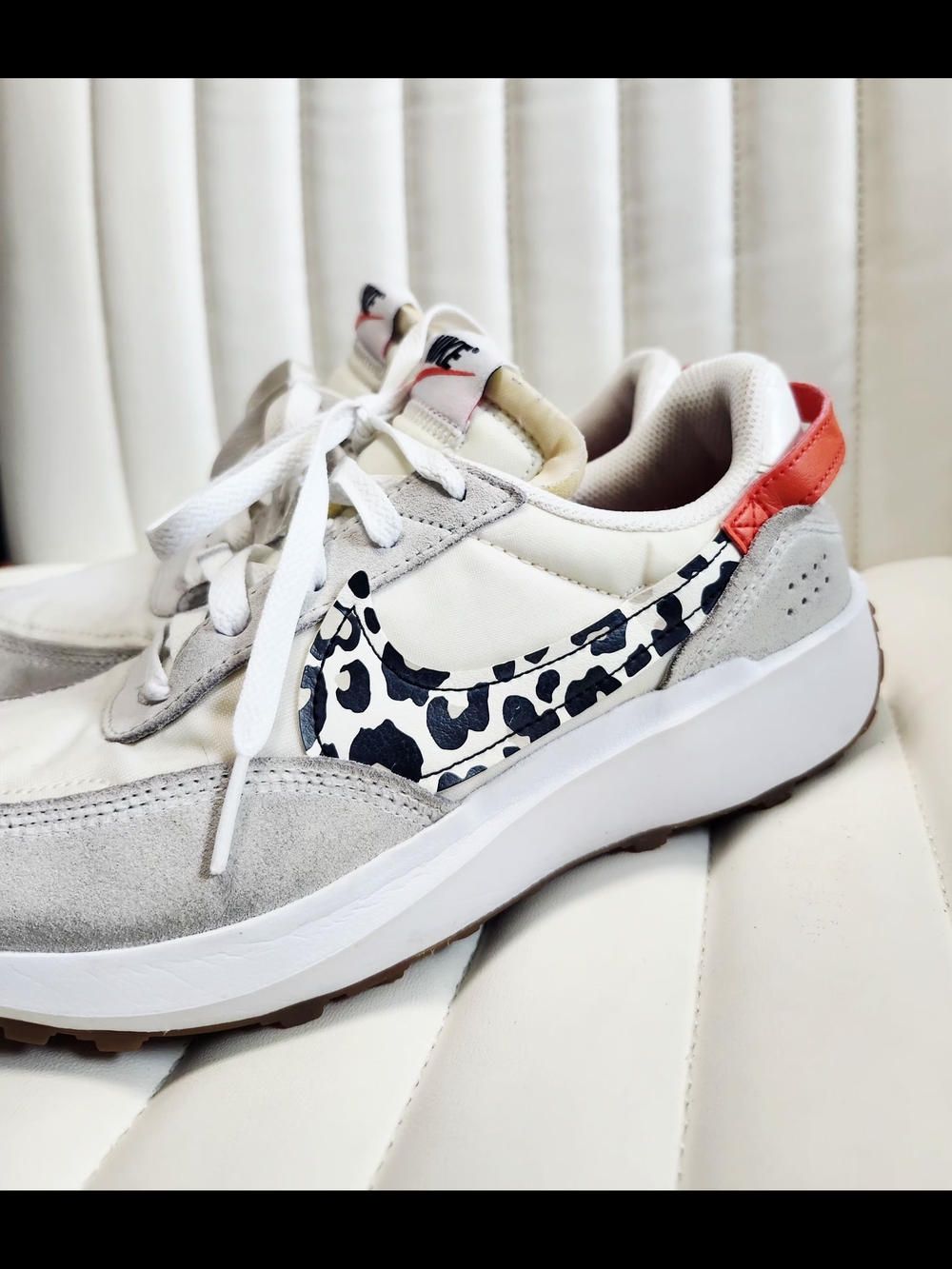 Nike Waffle Debut Women’s White Leopard Trainer - Picture 13 of 16